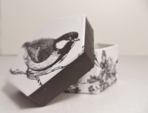 This adorable bird box will hold our first sale!